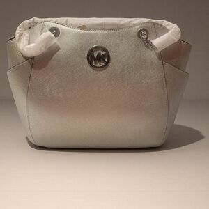 Michael Kors Metallic Silver Shoulder Bag